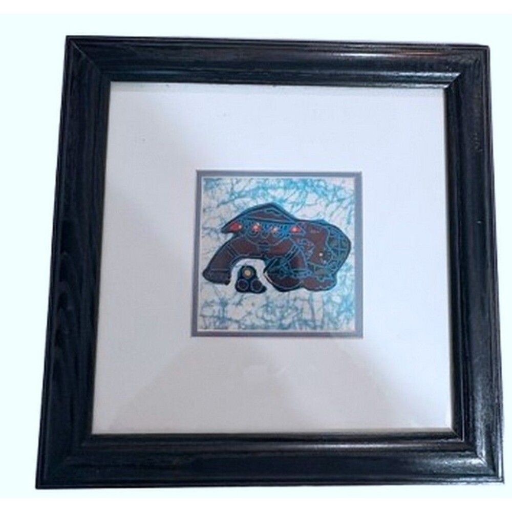Framed and Matted Asian Print on Fabric